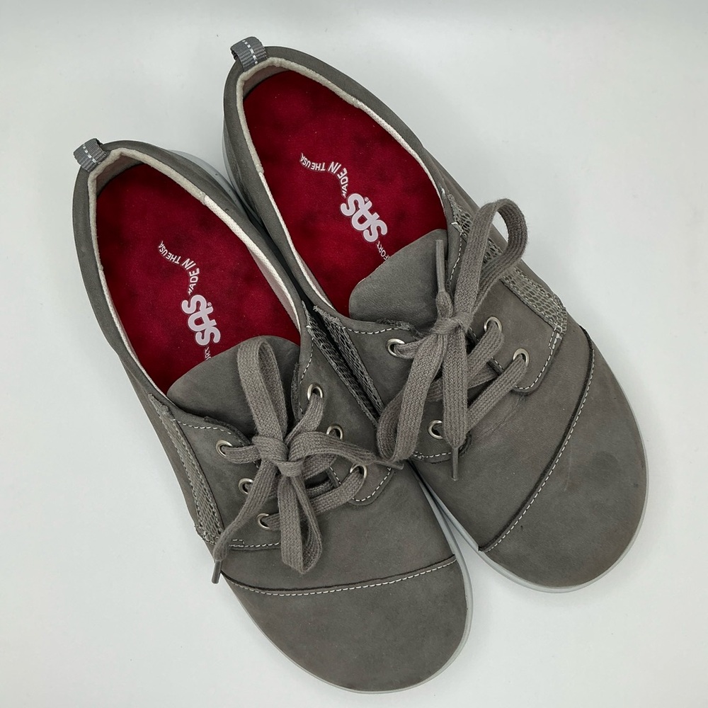 SAS Marnie Women Lace Up Shoes Color Grey Size 7.5 W Flat Leather